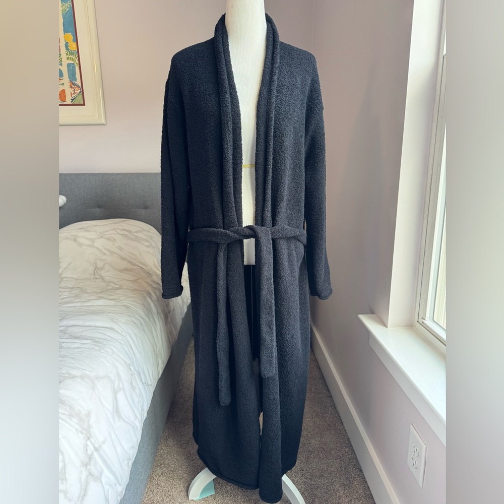 Kashwere Black Seasonless Lightweight Chenilla Fine Robe Size XL